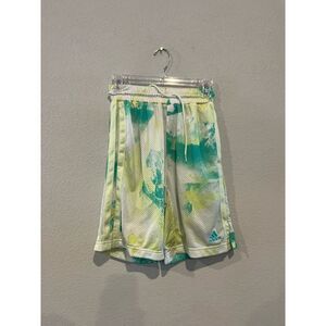 Adidas Boy's Size Small Drawstring Athletic Mesh Shorts Multicolor Abstract‎
